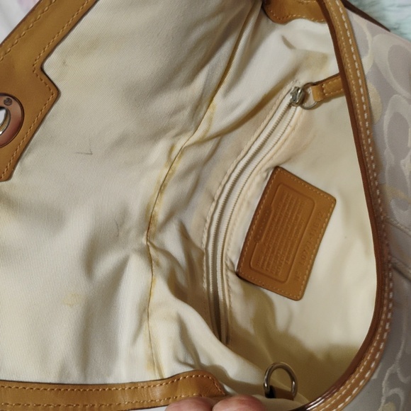 SALE! Auth Vintage Coach Signature Sufflette Cloth/Leather Shoulder/Handbag - Picture 8 of 14